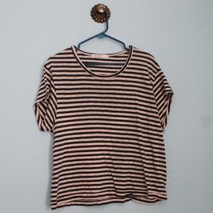Striped T (pale pink/navy)